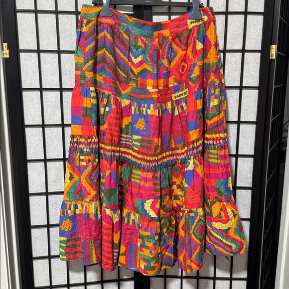 Rare Farm Rio XL summer patches beaded midi skirt - Picture 6 of 13